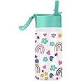SOLARA Insulated Water Bottle for Kids 450ml, Kids Water Bottle, Sipper Bottle for Kids, Thermosteel Kids Bottles, Stainless Steel Water Bottles for Kids, Straw Bottle for Kids, Rainbow