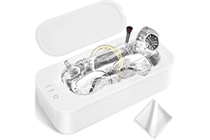 UCAMP Nettoyeur Ultrasons,47 kHz Ultrasonic cleaner,350 ML Nettoyage en Profondeur à 360°,Nettoyeur Ultrasons Lunettes Convient pour le Nettoyage des Lunettes,des Bijoux et Montres