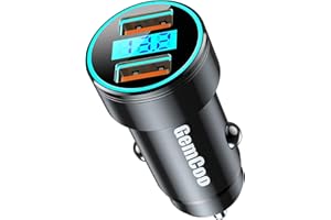 GEMCOO QC3.0 Caricatore USB da Auto 45W, Presa USB per Auto Caricabatteria Rapido da Auto USB con Voltmetro LED, Accendisigari USB Adattatore Doppio QC 3.0 per Tablet Telefono