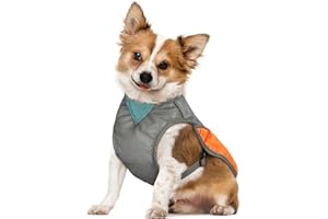 POPETPOP Dog Cooling Vest Cool Coat: Lightweight Dog Cooling Jacket - Reflective Dog Cooling Harness Dog Cooling Coat with Reflective Strips for Small Medium Large Dogs Pets (Orange, Small)