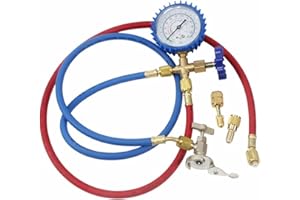 UKCOCO Kit Manometro per Condizionatori Aria Set Completo per Refrigerante Strumenti Servizio per Auto e Domestico Materiali Resistenti e Facili da Usare