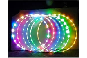 BULLPIANO Hankyky LED Tanzen Hoop, Farbe Strobing ?ndern Hoop Kinder- Lightweight & Collapsible Dance & Fitness Glow Weighted Light Up Hoola Hoops f¨¹r Kinder