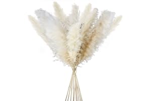 LIPJISL 10PCS Flores Secas Pampa 115cm Hierba de Pampas Secas Decoracion Blancas Pampas Artificial Grand Plantas Secas Naturales para Sala Boda Dormitorio Balcon Interior Hogar