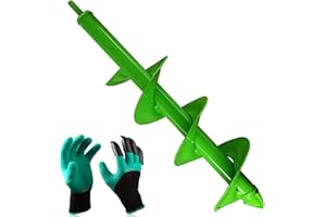 AUMUA Trivella da Giardino, Punta per Trapano a Spirale Trivella da Giardino, per Terreno 10 cm x 40 cm, per Pali Recinzione, Trivella Coclea, Buchi Terra