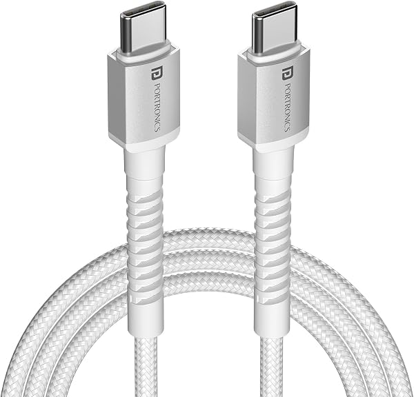 Portronics Konnect X 60W Type C to Type C Unbreakable Nylon Braided Cable,…