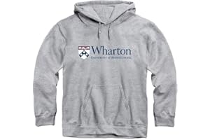 Ivysport University of Pennsylvania Cotton Hooded Sweatshirt with Front Pocket with Official Wharton Logo, Hooded Sweatshirt - Grey - XXL