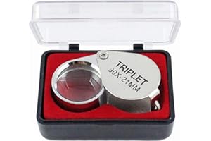 HREDZEO Lente d'Ingrandimento Tascabile, Lente d'Ingrandimento 30x, Lente d'Ingrandimento Portatile, Lente d'Ingrandimento per Gioielli, Lente di ingrandimento Pieghevole per Leggere Monete Diamanti Monete