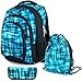 Produktbild Schul Ranzen Schulrucksack Set Turnbeutel und Schlamper Mäppchen 22161, Farbe:blue matrix