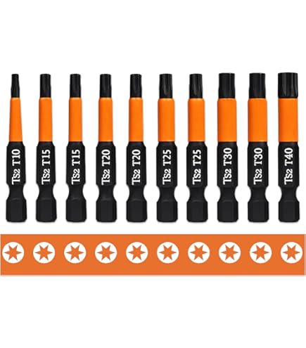 Set 10 Punte Cacciavite Torx Magnetiche - T10-T40, 50 Mm, Attacco 1/4" - Professionali - Foto 6