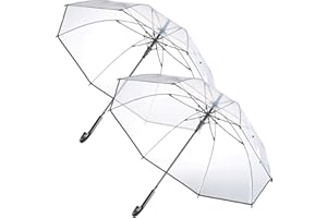 ‎CARLO MILANO Carlo Milano Regenschirm durchsichtig: 2er-Set transparente Stock-Regenschirme, Stahl & Fiberglas, Ø 100 cm (Stockschirm, Schirm durchsichtig, Durchsichtiger)