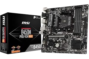 MSI B450M PRO-VDH MAX Motherboard 'mATX, AM4, DDR4, LAN, USB 3.2 Gen1, M.2, VGA, DVI-D, HDMI, AMD RYZEN 1st, 2nd and 3rd Gen Ready'