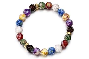 Ayrsjcl Braccialetto Perline Braccialetto in Pietra Naturale Braccialetti Chakra Regalo Per Uomo Donne