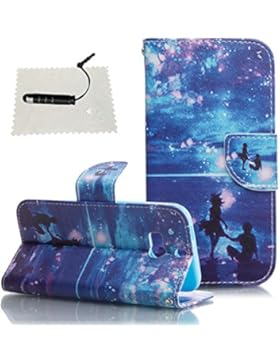 TOCASO Baum Kat Tier Gemalt Embossed Tier Schutzhülle für HTC One M8 Leder Wallet Hülle Weich PU Leder Tasche...