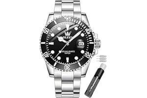 OLEVS Watch for Men Diamond Business Quartz Stainless Steel Waterproof Luminous Date Wrist Watch
