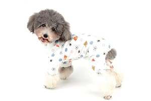 Ranphy Pyjama en coton pour chien - Adorable imprimé - Pour animal domestique - Motif ballon de football - Style britannique - Taille XL
