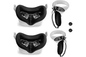 OOAVR VR Silicone Covers for Meta/Oculus Quest 2 Accessories,VR Controller Gips Cover and 2Pcs VR Face Pad(Black)