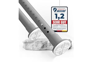 HOFACTORY MEISENBERG Bastone per Tenda Estensibile 210-260cm, Ø32mm - Bianco - Asta per Tenda Doccia senza Foratura - Bastone a Pressione Regolabile - Asta Appendiabiti Telescopica