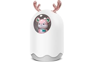 Putron Humidificateur d'Air, Mini Diffuseur d’huiles Essentielles Humidificateur à Brume, Portable Silencieux Humidificateur D’air avec fonction veilleuse couleurpour Chambre, Bureau, Auto, Maison
