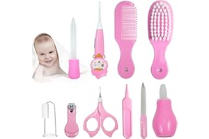 JasCherry Baby Grooming Kit Baby Health Nursery Care Items Essentials Supplies Set for Newborn, Infant, Toddler - Safety Hair Brush Comb Nail Clipper Trimmer for Girl Boys Keep Clean #5