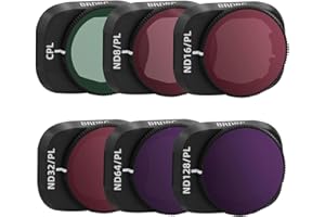 HEIYRC BRDRC Mini 3 Pro Filter-Set, 6 Stück CPL, ND8/PL, ND16/PL, ND32/PL, ND64/PL, ND128/PL Neutraldichtefilter, kompatibel mit DJI Mini 3 Pro/Mini 3 Drohnenobjektiv-Zubehör (Rahmen aus Aluminiumlegierung)