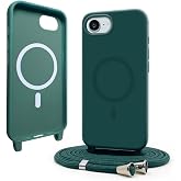 Bigcousin Magnetic Case with Cord Compatible with iPhone 17e (2026) / iPhone 16e, Compatible with Magsafe,Silicone Case with