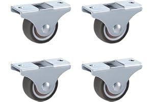 LIKERAINY Tysta TPR-hjul Ø 38 x 17 mm med Fästplatta Hjul av Gummi utan Broms Ersättning för Möbelhjul Lastkapacitet 80kg