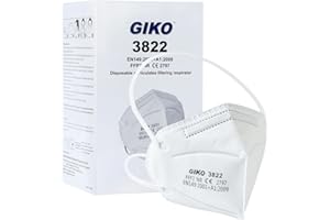 GIKO FFP2 Masks Pack of 50 FFP2 Respirator Mask FFP 2 Disposable Dust Masks 5-Layer Protective Face Masks, White