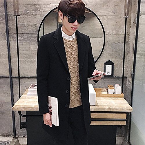 Holeider Tom Schneider Winterjacke, Malloom Männer Formale Einreiher Figuring Mantel Lange Wolljacke Outwear