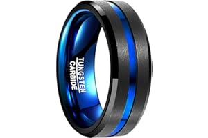 083BASE Ringe Herren Wolframcarbid Schwarz Außenbreite 8mm brei Comfort Fit Design Wolfram Ringe