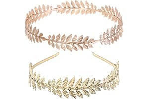 SWZY 2 Pezzi Fascia per Capelli a Foglia, Corona a Foglia Romana Oro, Fascia di Foglia Corona, Copricapo Bohémien Mollette Accessorio per Feste di Matrimonio Donne Ragazze