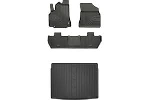 FROGUM Un Juego de Alfombrillas de Goma para Coche y cubeta Maletero exclusivas Alfombras para Citroën Berlingo II Multispace 2008-18, para Peugeot Partner II 2008-18 | Borde Alto | para Todo el año