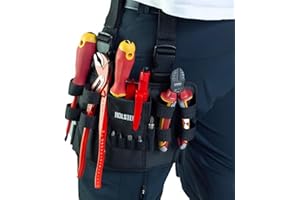 JOAASU Tool Pouch, Tool Belts for Men, Tool Bag for Leg, Tool Belt Pouch, Detachable Adjustable Tool Pouch Belt for Builders, Carpenters, Gardeners, Electricians, Black