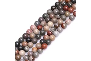 GEM-INSIDE CREATE YOUR OWN FASHION SHGbeads Perles rondes semi-précieuses en jaspe polychrome naturel 6 mm pour fabrication de bijoux 38,1 cm, 6mm Mixed Color, 6mm