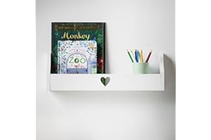 Haus Projekt Mensola a Parete per Bambini Cuore Scaffale Libreria Bambini, Mensole Cameretta, Organizer, Soluzione di Stoccaggio Multiuso a Parete, Heart Chubby Shelf (Pacchetto 1, Bianca) 50x10x16cm