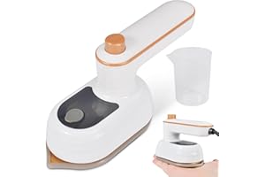 ZEYOU Portable Steamer, Handheld Ironing Machine, Household Small Mini Steam Iron (30s quick heating, 50 ml water tank, 90° and 180° Rotating), Compact Hanging Steam Smoother for Home - White