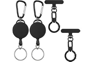 2-pack indragbar anti-stöld mobilrem med karbinhake, 360° rostfritt stål förlängbar mobiltelefonsnodd för vandring, skidåknin