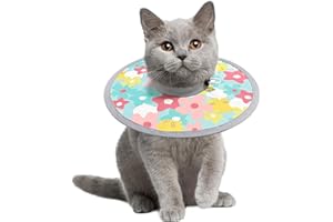 LOS ANDES Cat Recovery Collar, Adjustable Cat Protective Collar Alternative After Surgery, Protect Cat Neck Cones to Stop Licking Wound, Lightweight Elizabethan Collar for Kitten,Puppy