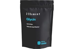 Glycin Pulver 100% Rent 3000 mg - 500 g Vegansk - Zenement | Aminosyra i Pulver, Smaklös - Glutenfri, Laktosfri, Sojafri - 166 Portioner, +5 Månader