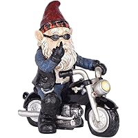 Flyglobal Gartenzwerg Motorrad Zwerge für den Garten, Gartendeko Zwerg, Dekoration für die Terasse, Deko für den Balkon…