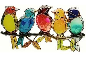 HAZMA Decorazione Per Finestra Pendente, Acchiappasole, Pendente In Acrilico, Decorazione Per Finestra, Moderno, Acchiappasogni A Forma Di Gufo, Decorazione Estiva Da Appendere (Colorful Bird)