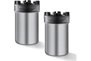 Kytpyi Ashtray, Car Ashtray, 2 PCS Wind-proof Detachable Portable Ashtray with Water Tank Buckle, Fire-retardant Thicker High-capacity Stainless Steel Ash Trays Outdoors Indoors Camping Car(Silver)