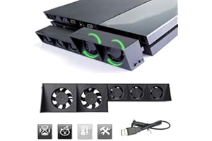 JNHCD KONKY Cooling Fan USB Ventilateur de Refroidissement pour PS4,5-Fan Super Turbo avec Câble USB Noir applicable à Playstation 4