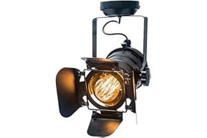 Lywins E27 Desván Industrial Manchas de techo Accesorio de foco LED Metal Lámpara de pista Lámpara de techo para sala de estar pub bar cafetería