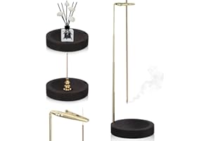 SYVORY 3-in-1 Räucherstäbchenhalter, Räucherstäbchen Holz Basis, Räucherkegel Halter für Meditation,Schlaf und Aromatherapie,Skalierbares Räucherregal (Schwarz)