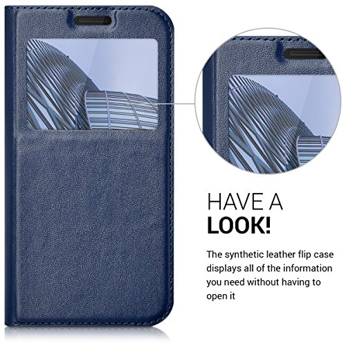 kwmobile Funda para Samsung Galaxy A5 2017 - Carcasa de Cuero sint tico con Ventana - Case con Solapa Azul Oscuro reviews kwmobile Funda para Samsung Galaxy A5 2017 - Carcasa de Cuero sint tico con Ventana - Case con Solapa Azul Oscuro