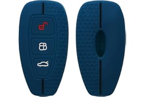 kwmobile Custodia Coprichiave Compatibile con Ford con 3 tasti Keyless Go Cover - Copri Telecomando Chiave Auto - Copri Chiavi Macchina blu scuro/nero