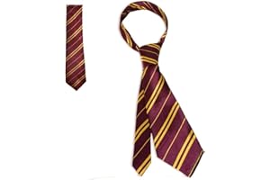 PENNYS PARTY SHOP Wizard School Tie, Round Black Nerd Geek Glasses and Black Suspender Braces for Geek Gangster Fancy Dress Themed Party, World book day, Kids/Adults Outfit (Tie)