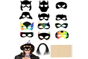 DIFLAX 12 Pièces Masque Superhéros À Gratter, Masque Enfant Halloween, Activité Halloween Enfant, Masque À Colorier Pour Enfant, Masque Animal Halloween, Costume Halloween Enfant Pour Anniversaire