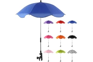TARTAGLIA Ombrelle Poussette Universelle Anti UV 50+ - Parasol Anti Uv pour Landau, Parapluie Poussette avec Pince Réglable et Bras Réglable pour Extérieur Plage Jardin, iamètre 66 cm