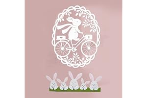 Bymivofun 2 pièces Matrices de Découpe de Lapin, Matrices de Découpe d'Oeufs de Petit Lapin, Ensemble de Pochoirs Poinçonnage de Pâques, pour le Scrapbooking, Papier Photo, Cartes, Gaufrage Artisanal